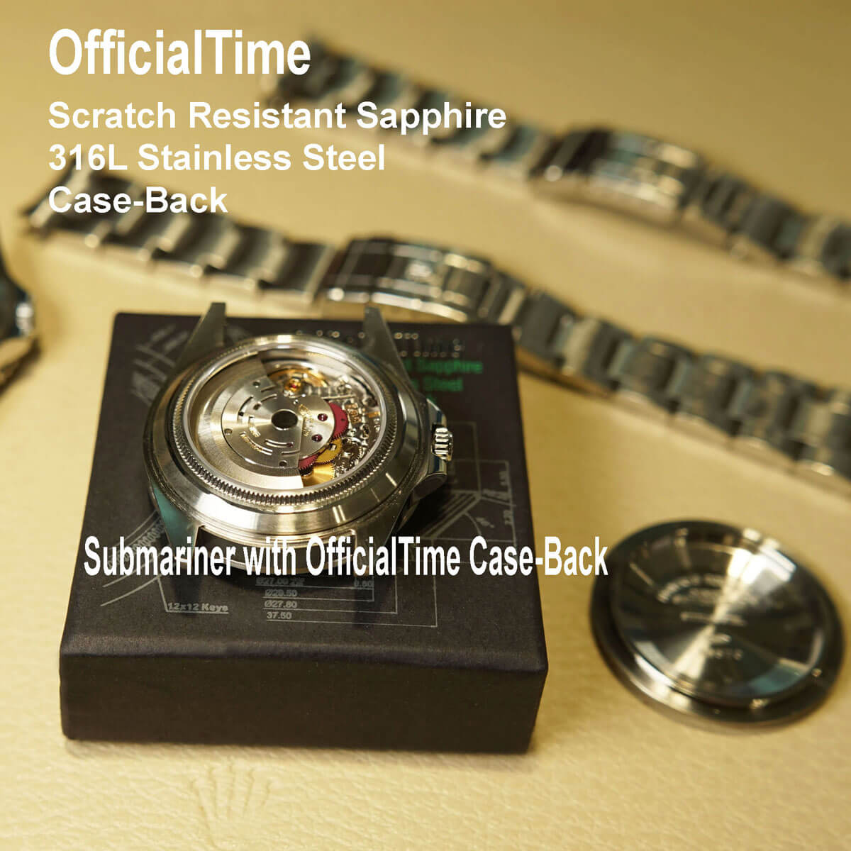 OfficialTime Case Back for Rolex Submariner